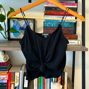 Knotted Crop Top in Black
